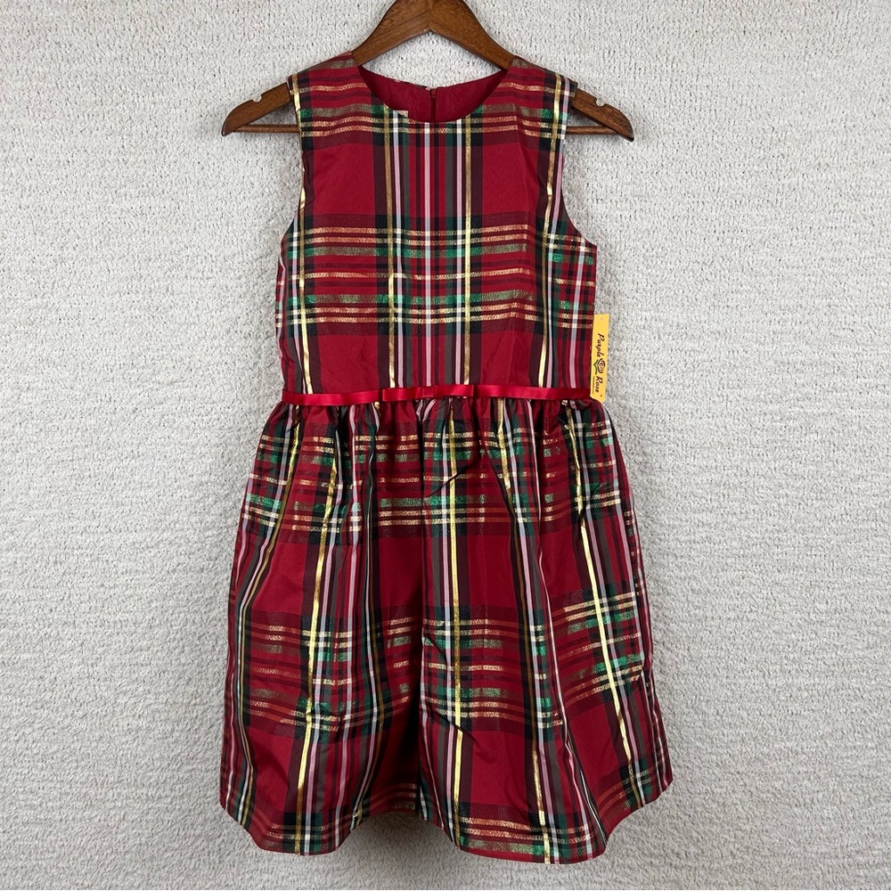Purple Rose Dress Girls‎ 16 Red Plaid Holiday Fit & Flare Sleeveless Zip